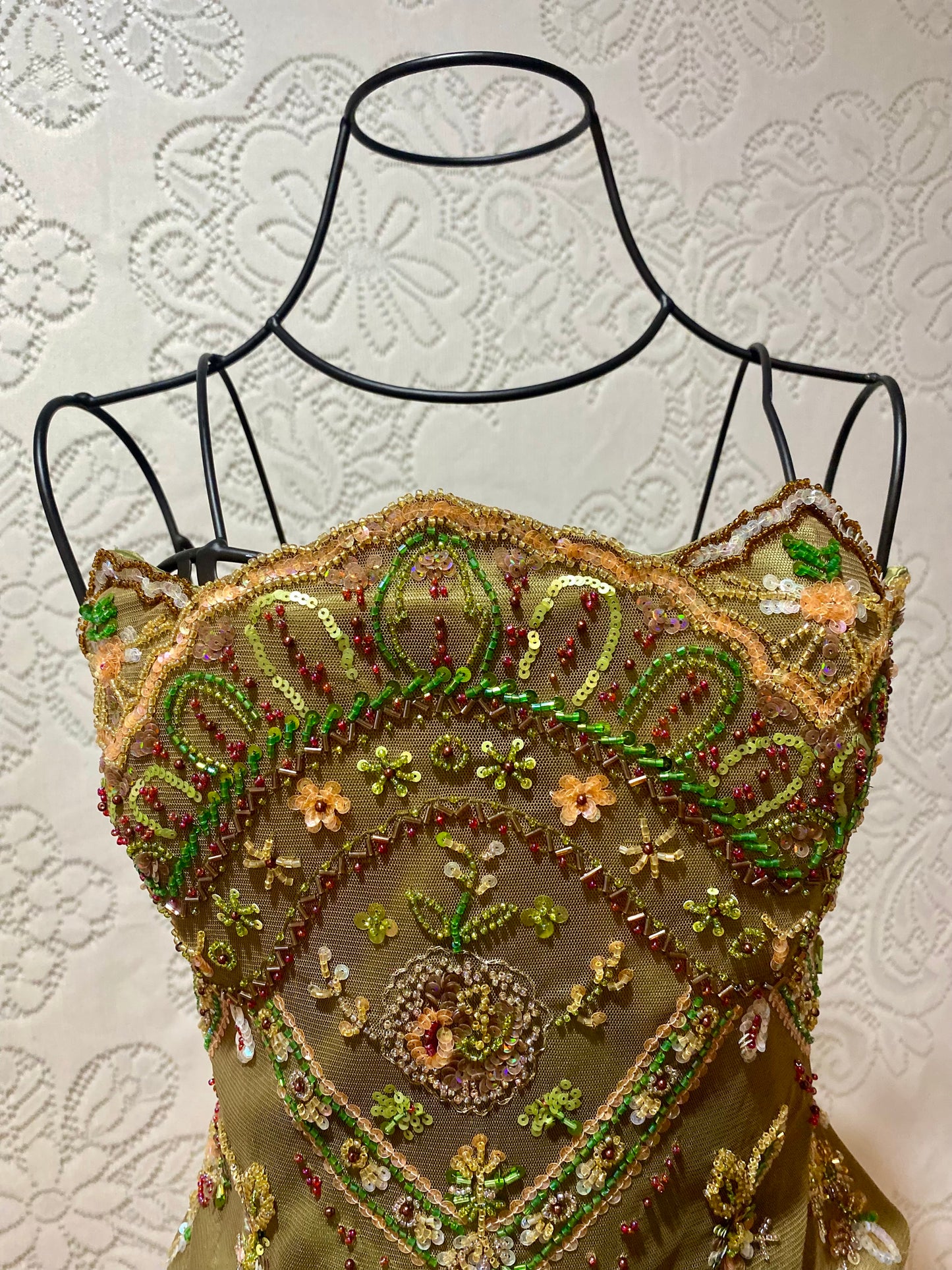 Vintage beaded strapless top