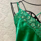 VS gold label green slip dress