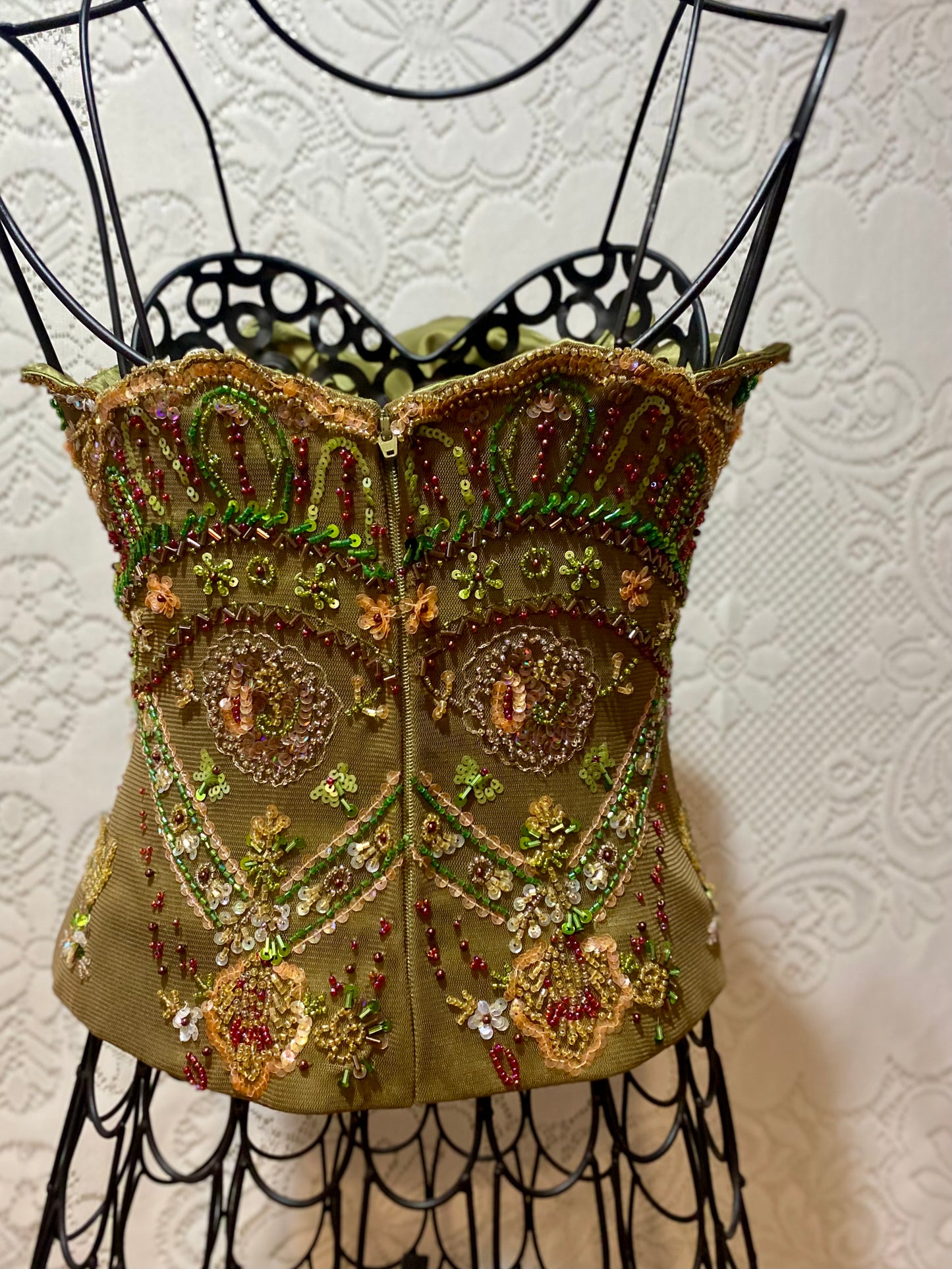 Vintage beaded strapless top