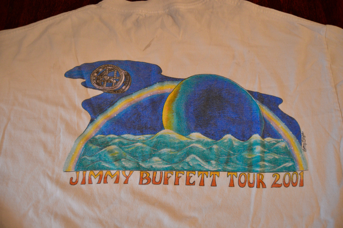 2001 Jimmy Buffet Beach Odyssey Space Graphic Band tee