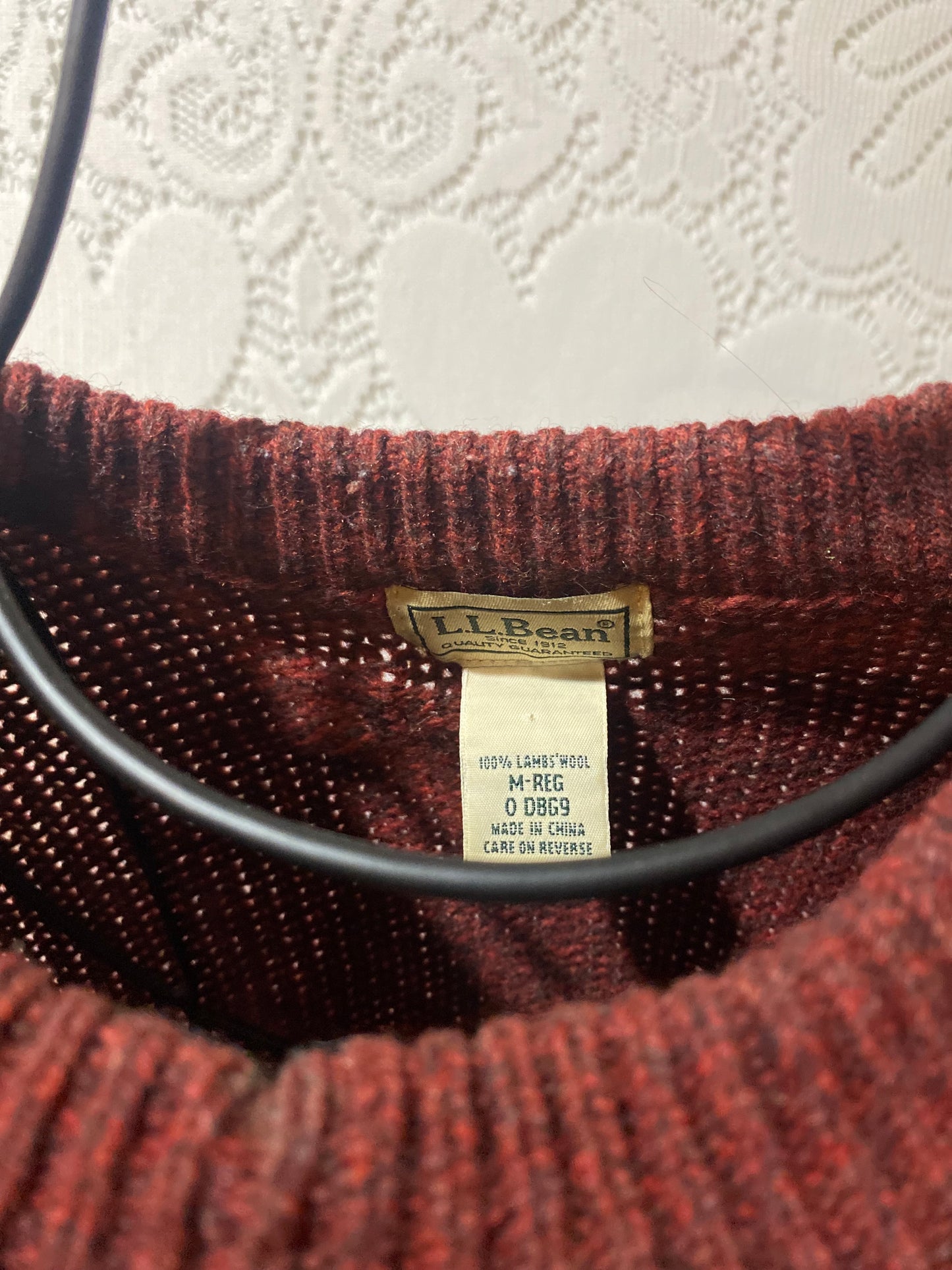 LL Bean Maroon wool sweater