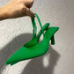 Green Zara kitten heels