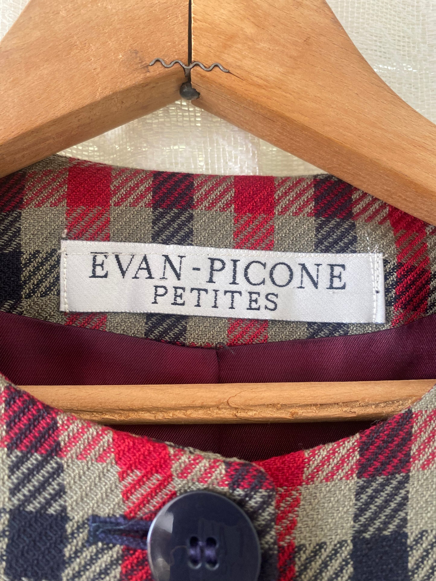 Evan Picone plaid blazer
