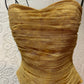 Vintage Kay Unger gold strapless top