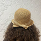 Tan straw visor hat