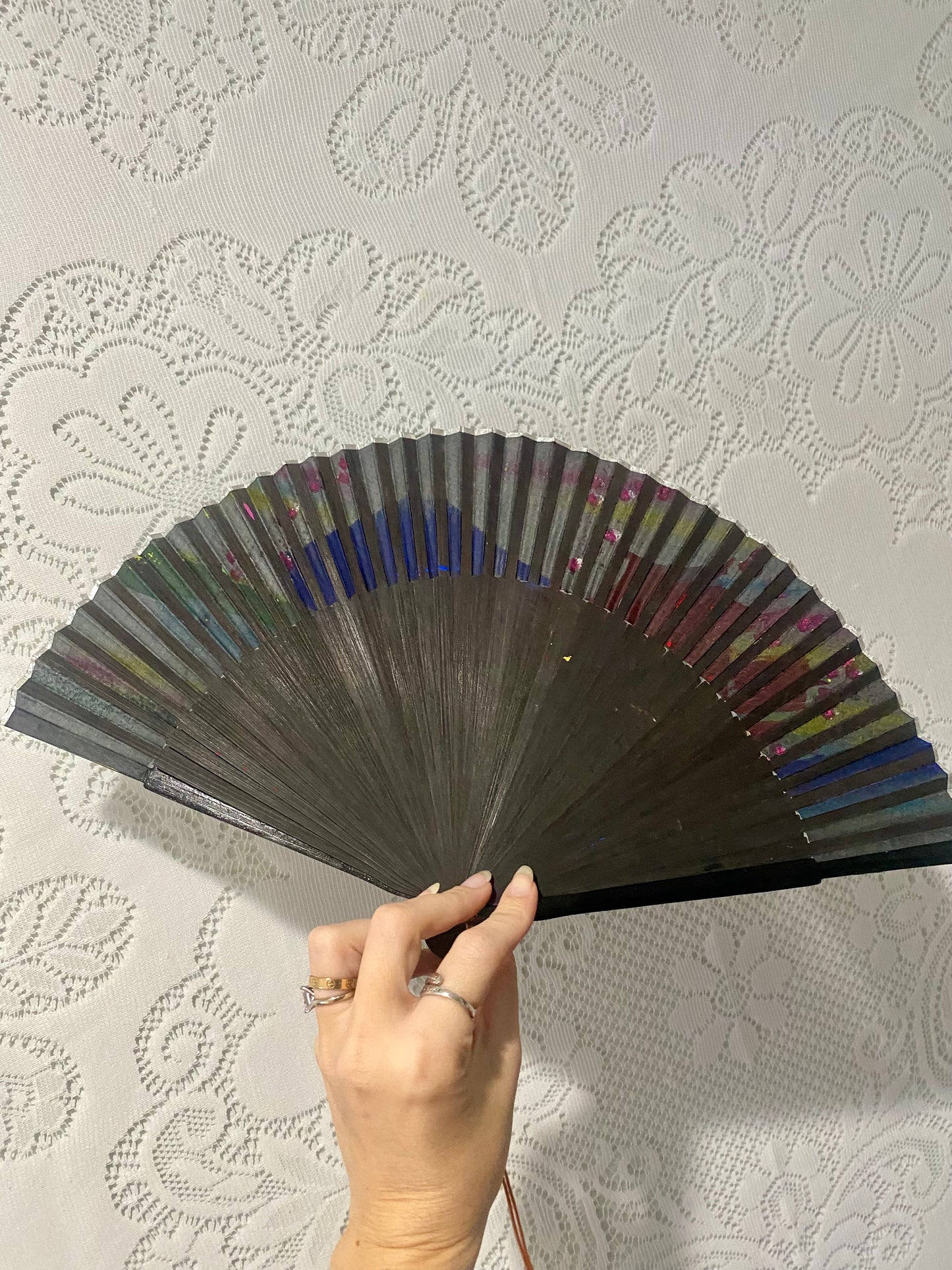 Handpainted vintage fan