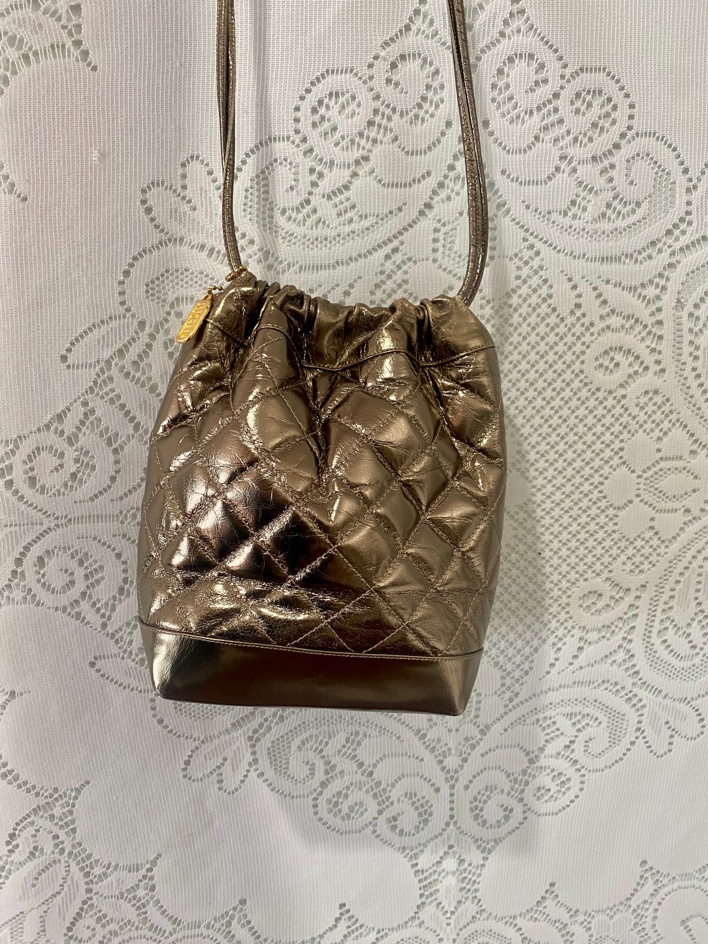 Vintage Lisette Metallic bucket bag