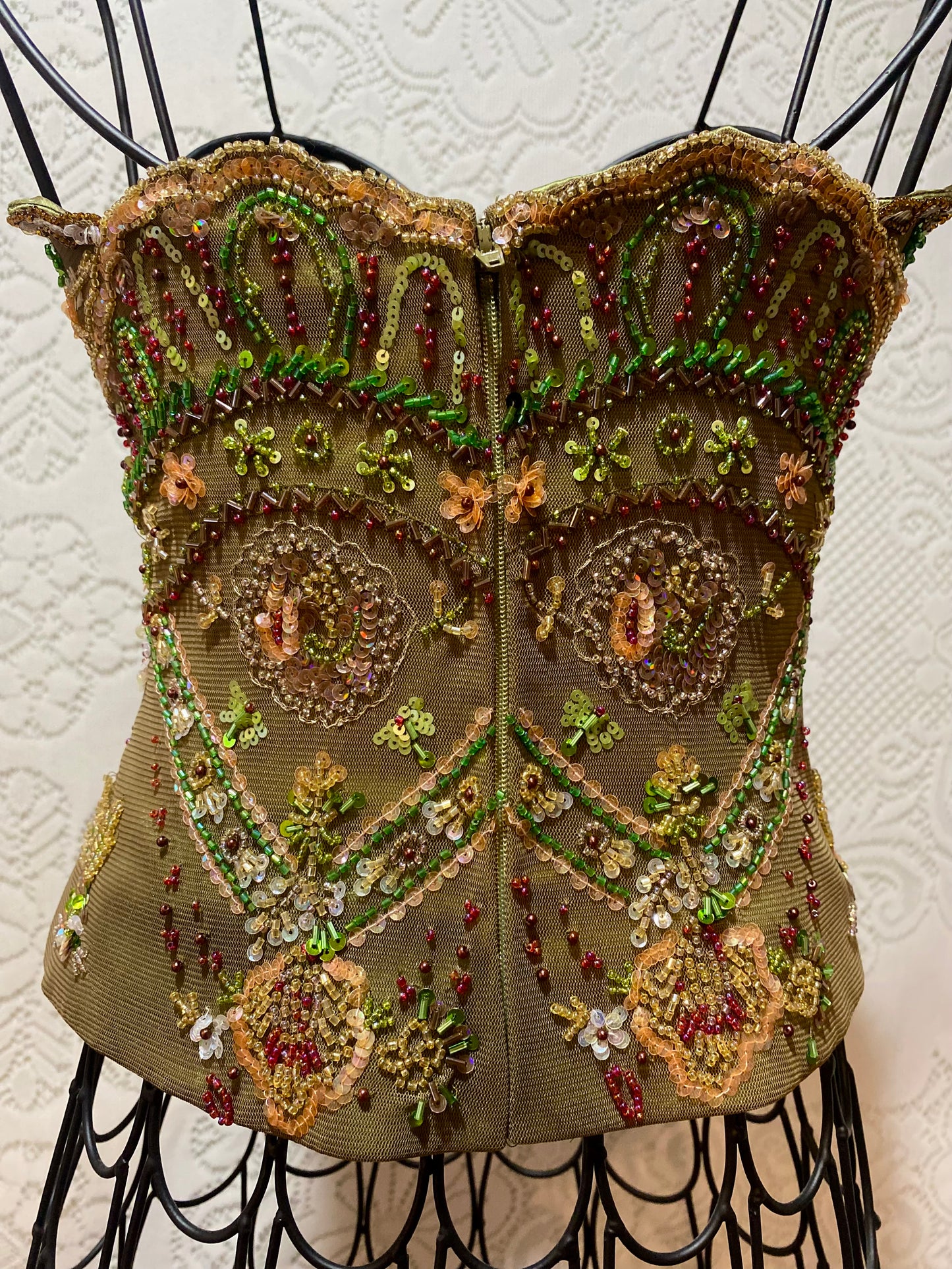 Vintage beaded strapless top