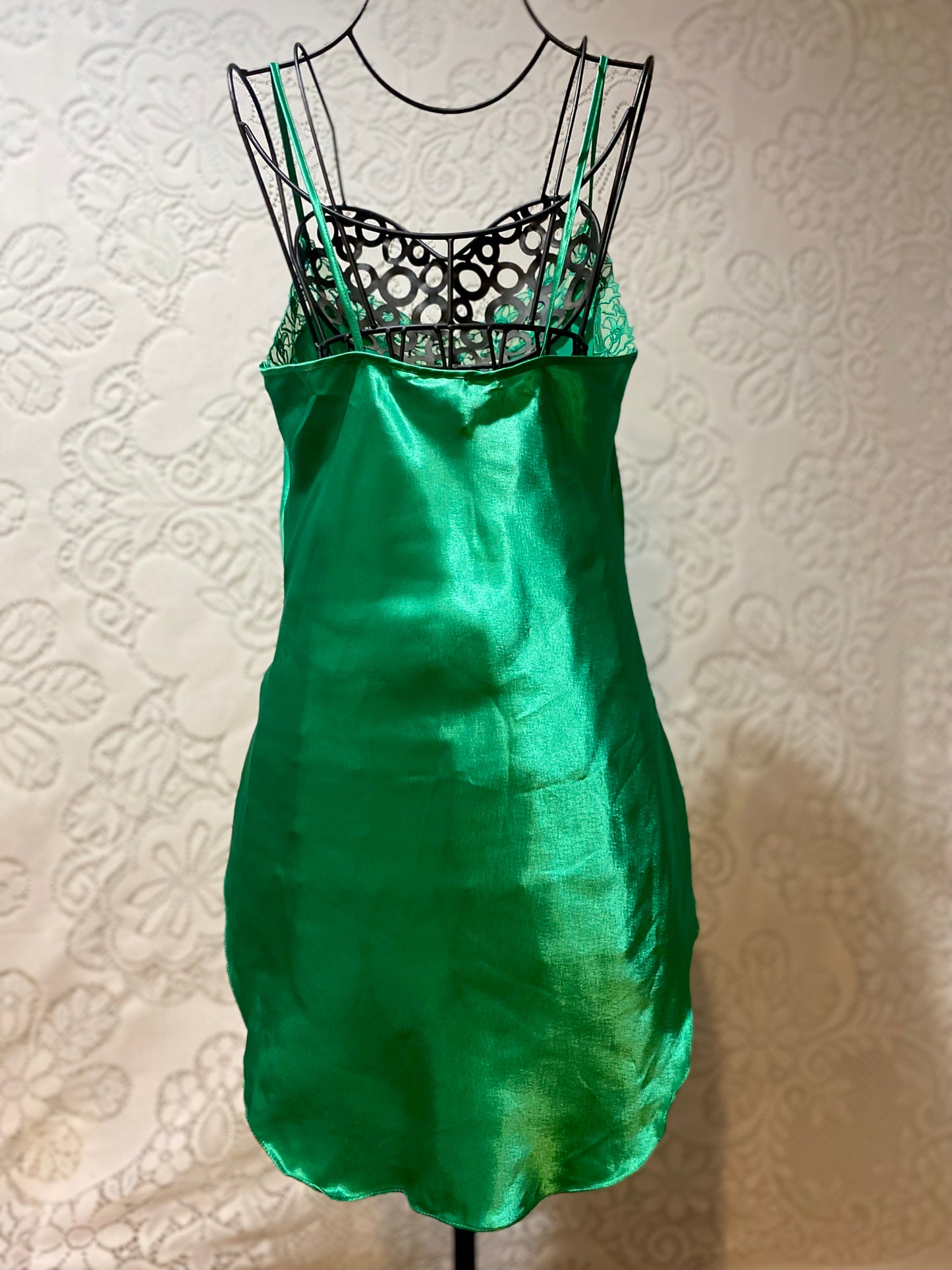 VS gold label green slip dress