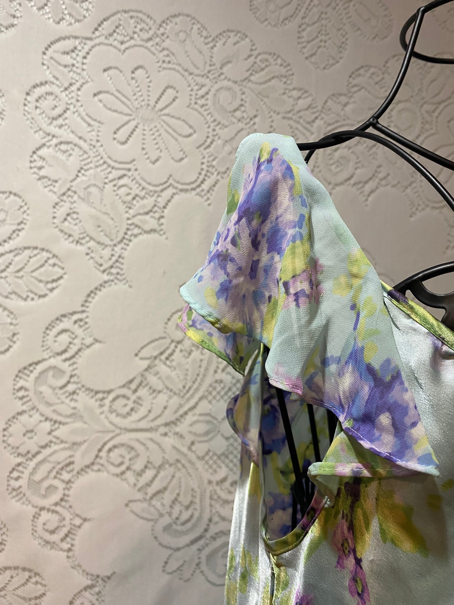 Vintage Oscar De La Renta floral lingerie dress