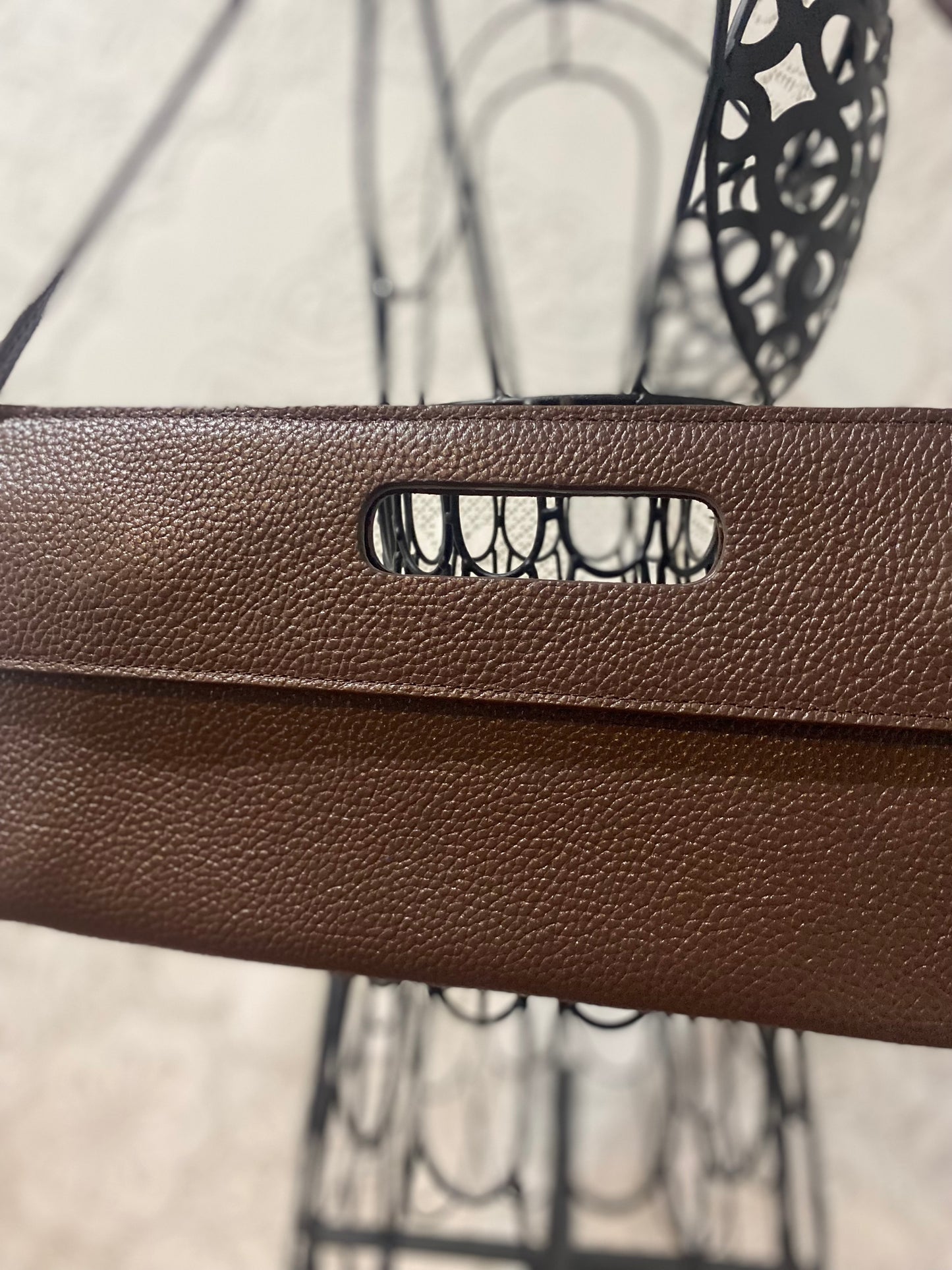 Cleo & Patek brown leather clutch