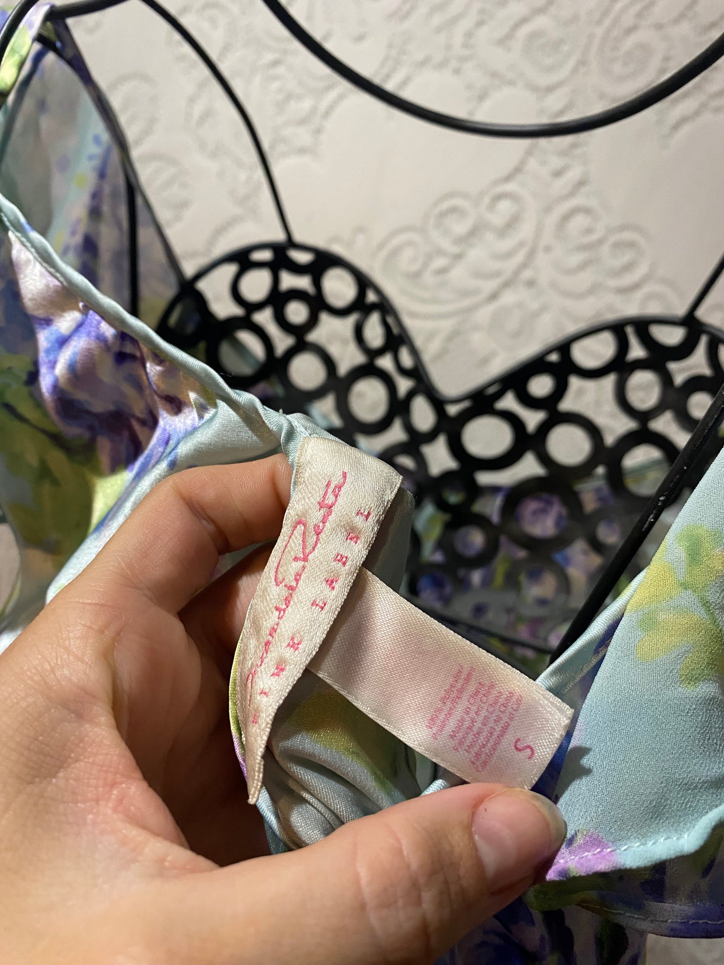 Vintage Oscar De La Renta floral lingerie dress