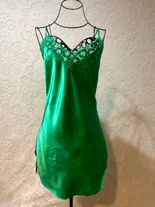 VS gold label green slip dress